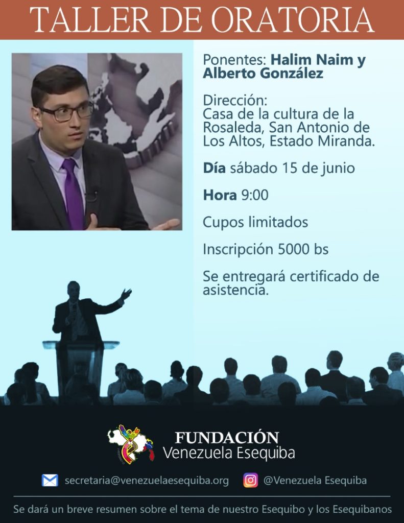Conoce  los detalles del Taller de Oratoria de la Fundación Venezuela Esequiba