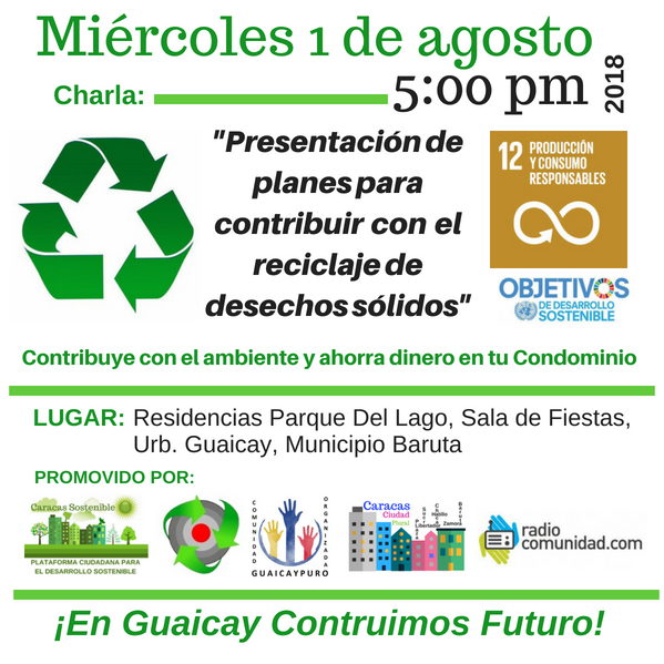 Proyecto “Caracas Sostenible” iniciativa de Caracas Ciudad Plural del municipio Baruta