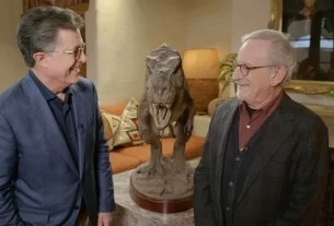 Steven Spielberg / Stephen Colbert. Imagen referencial - Fuente CBS y HR -
