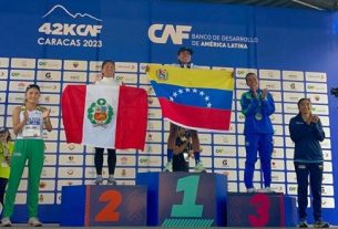 Podium maratón CAF de Caracas 2023