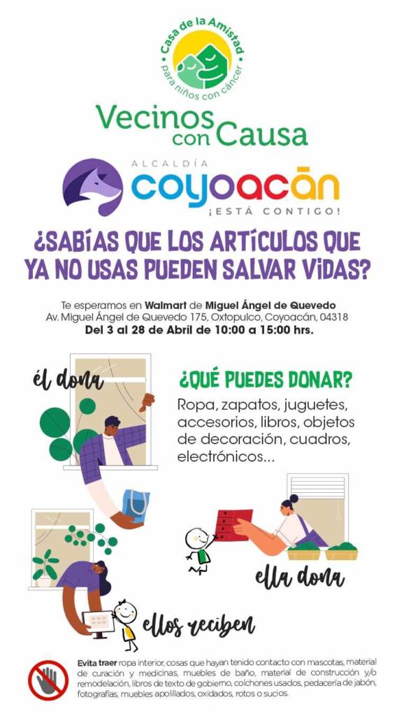 Casa de la Amistad te invita a sumarte a la campaña “Vecinos con Causa”, Coyoacán