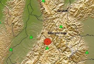 Fuerte sismo de magnitud 5,7 sacudió al centro de Colombia