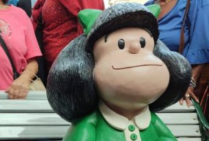 Escultura de Mafalda y Manolito fue inaugurada en Caracas