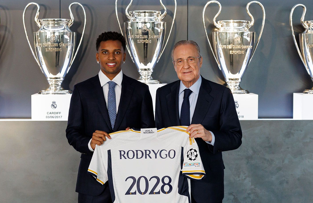 El Real Madrid C. F. y Rodrygo han llegado a un acuerdo para extender el contrato del jugador, asegurando su compromiso con el club hasta el 30 de junio de 2028
