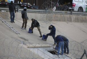 Autoridades clausuran túnel clandestino debajo del río Bravo en frontera México-EEUU