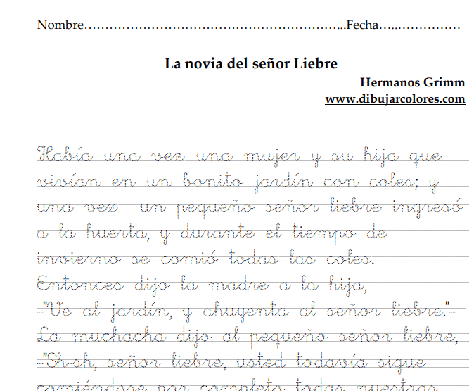 Caligrafía en PDF: recursos para trabajar dentro y fuera del aula Cuentos en caligrafía