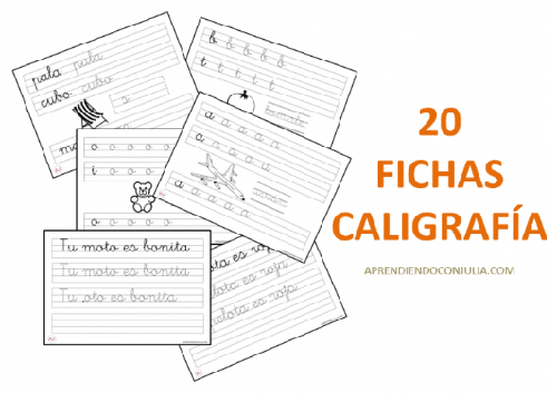 Caligrafía en PDF: recursos para trabajar dentro y fuera del aula 20 fichas de caligrafía para niños
