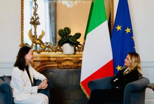 Giorgia Meloni y María Corina Machado