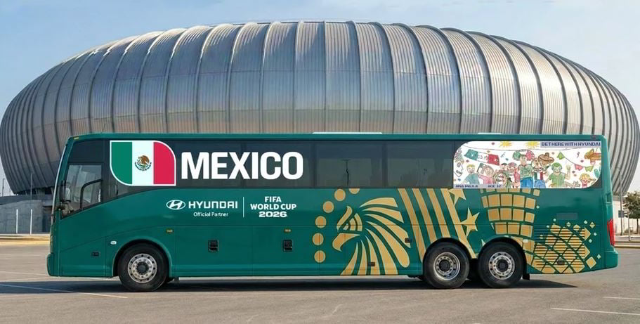 Niños crearon los diseños de imagen: Hyundai presentó buses oficiales de las selecciones nacionales para la Copa Mundial FIFA 2026