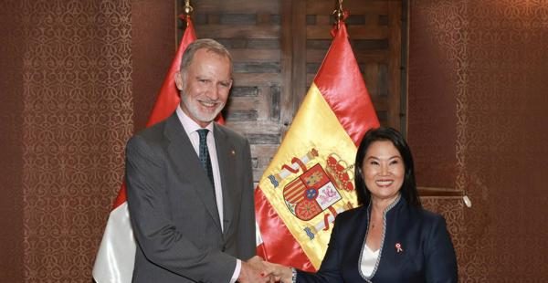 El rey de España se reúne con Keiko Fujimori y prometen a fortalecer la relación bilateral